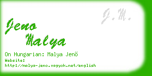 jeno malya business card